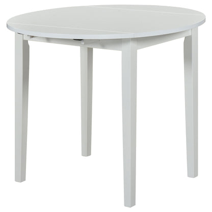 Cliff - 3 Piece Round Drop Leaf Dining Table Set With Ladderback Chairs - White
