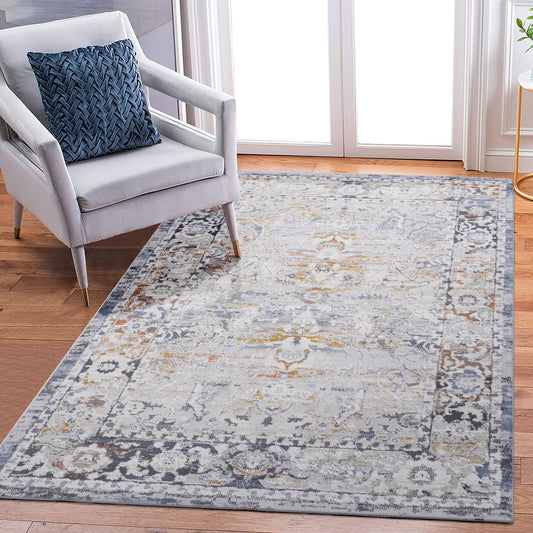 Payas - 6' X 9' Traditional Area Rug - Ivory / Gray