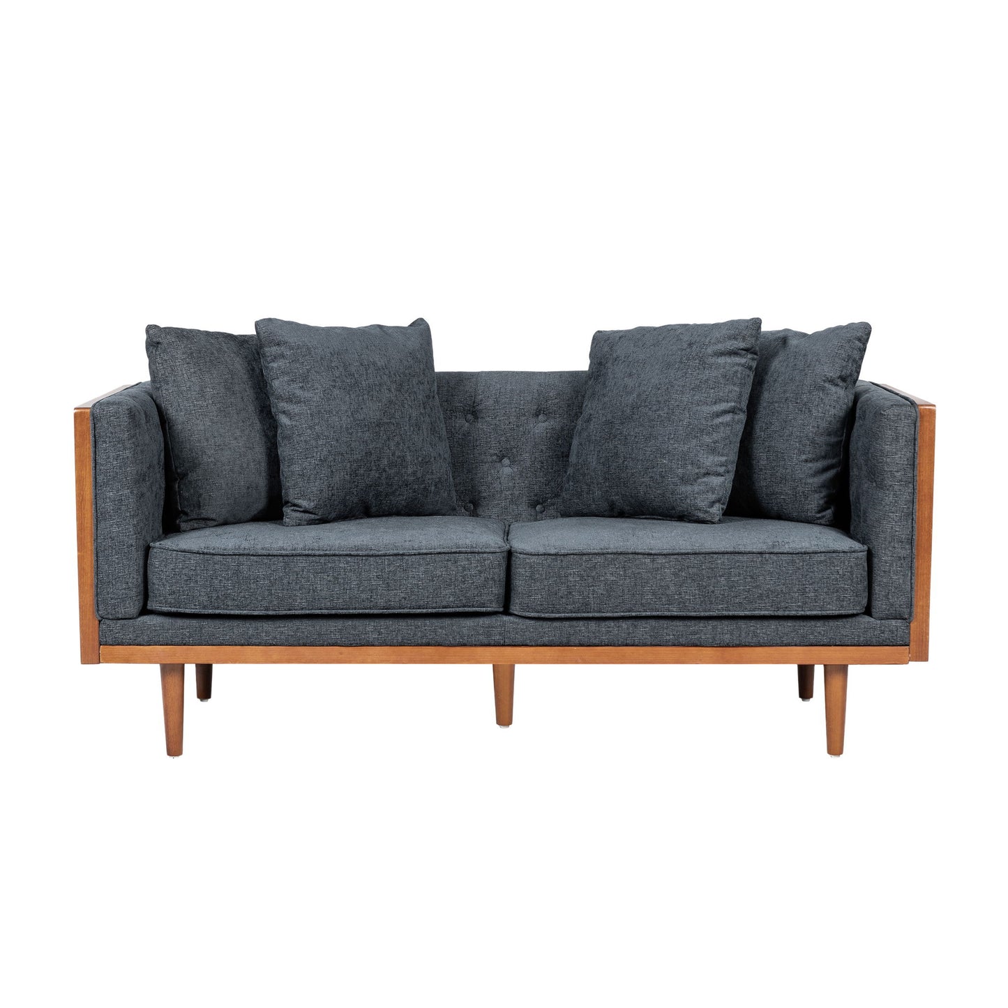 Retro Modern Loveseat With Button Tufted Upholstery