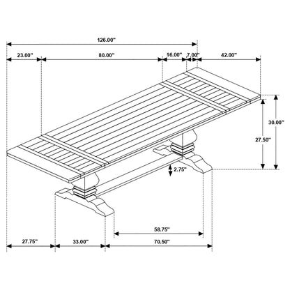 Allende - Extension Dining Table With Double Pedestal Base - Honey