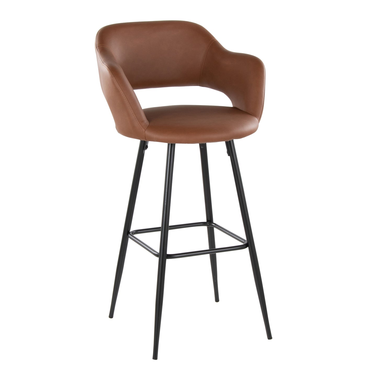 Margarite - Contemporary Fixed Height BarStool With Square Footrest (Set of 2)