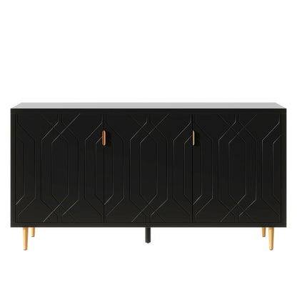 Modern TV Stand With 3 Doors And Adjustable Shelves