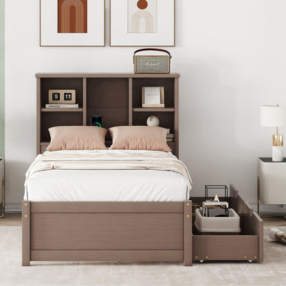 Bed Frame With Built In USB Port And 2 Drawers