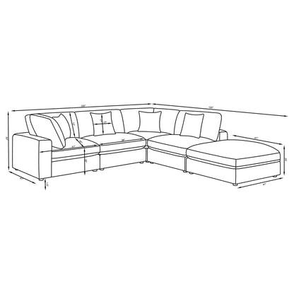 Dulcy - 5 Piece Modular Sectional Sofa - Beige