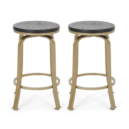Modern Industrial Counter Stool Set With Swivel Function