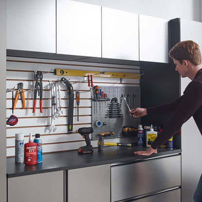 Nova - Series Garage Cabinet Set B With Soft Closing Mechanism And Water Resistant - Metallic Gray