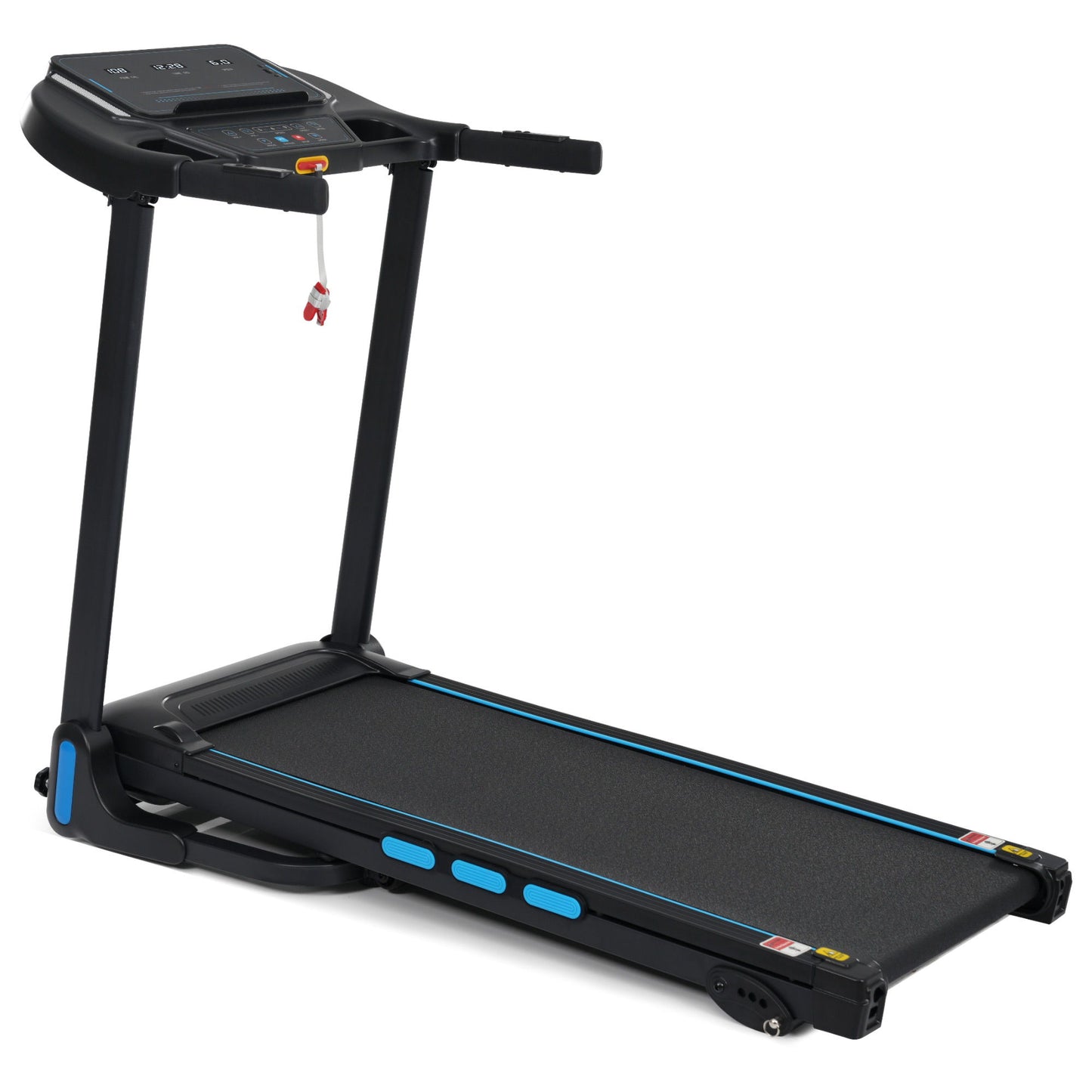 3.5Hp Hydraulic System Auto Foldable Treadmill With Incline, Heart Rate Sensors, Type C & USB Charge, Bluetooth Speaker - Black