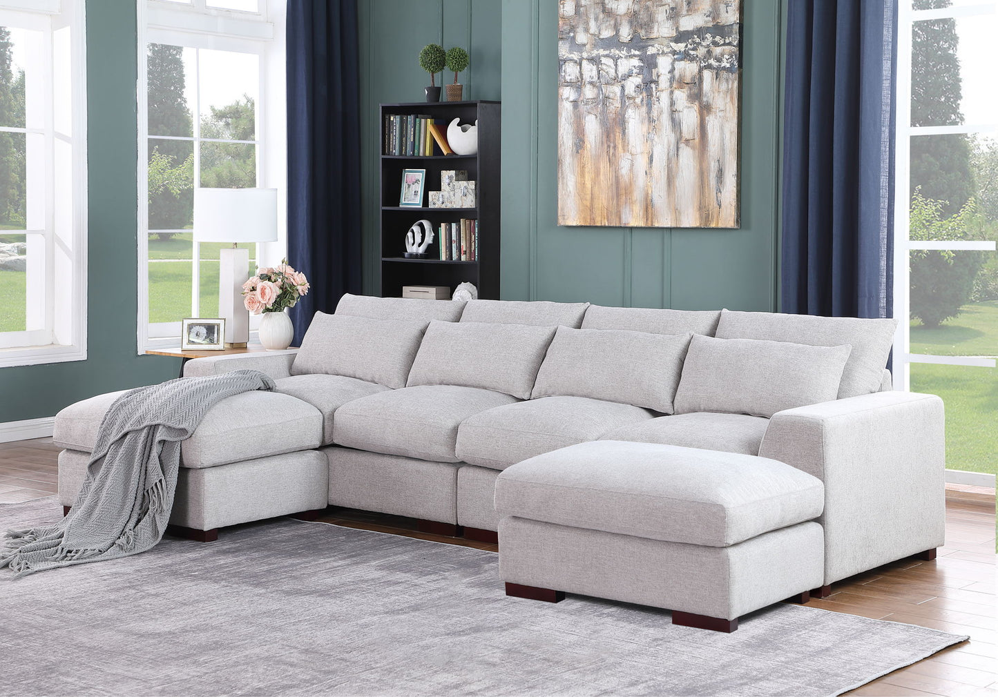 Tatman - Sectional With 2 Ottomans