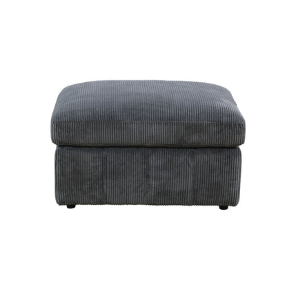 Oversized Ottoman Footrest Extra Seat Living Room - Dark Gray