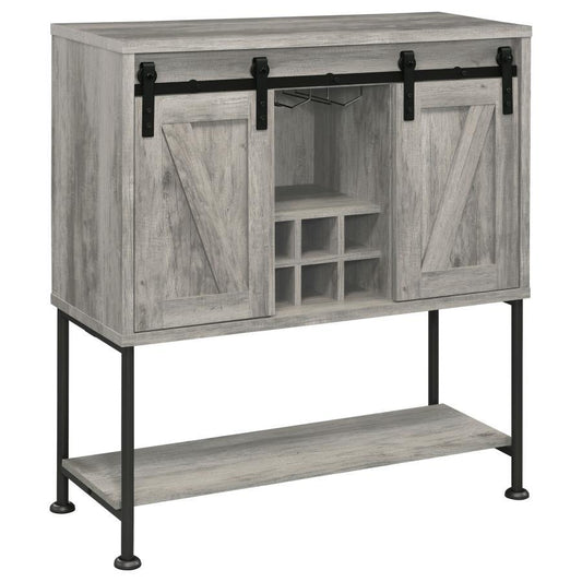 Claremont - Sliding Door Home Bar Wine Cabinet - Gray Driftwood