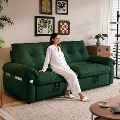 Cloud Like Convertible Sofa Bed For Living Rooms - Green