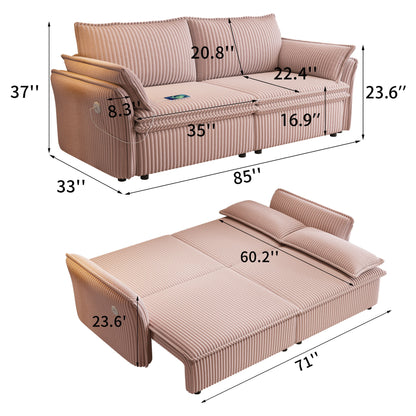 2 In 1 Convertible Sofa Bed, Multi Functional Living Room Furniture