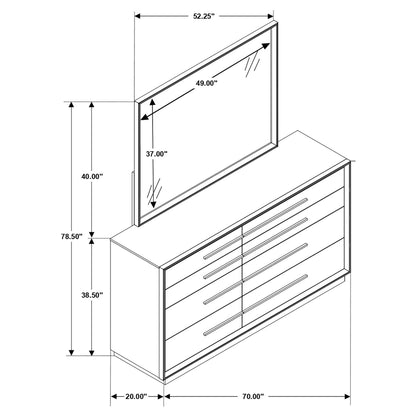 Prescott - 8 Drawer Dresser With Mirror - Smoked Peppercorn Brown