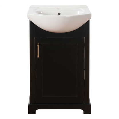 20" Bathroom Vanity With Bulged Sink, Freestanding Single Vanity Set, Soft Close Door