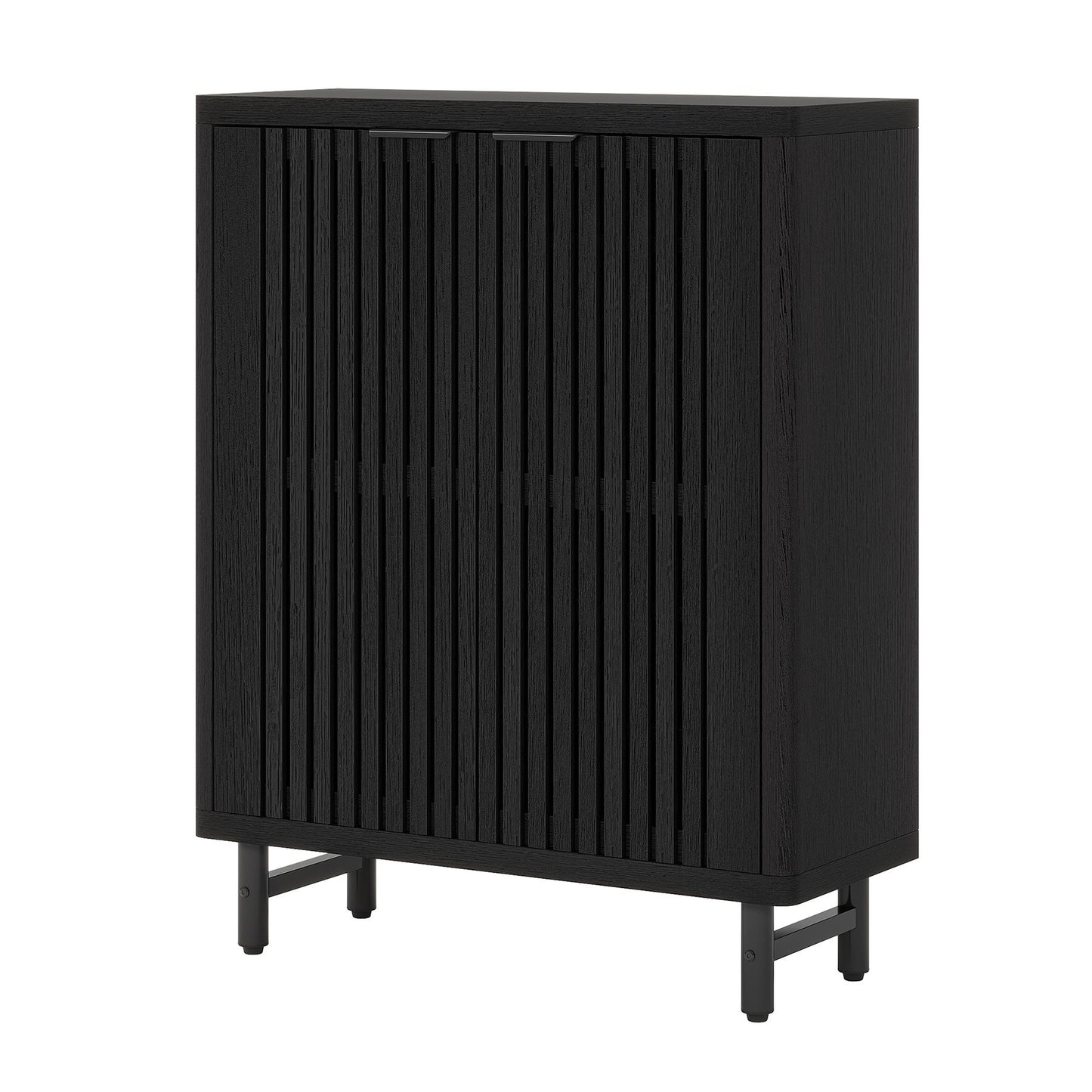 6 Tier Shoe Cabinet With Louvered Doors