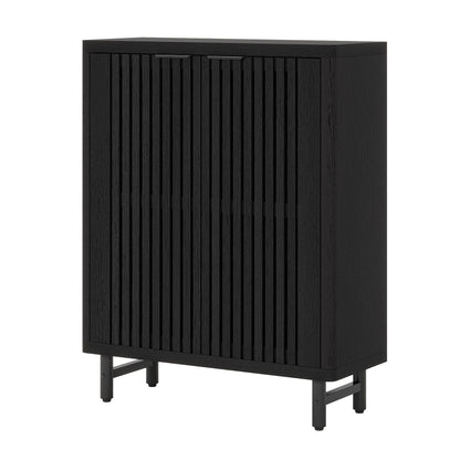 6 Tier Shoe Cabinet With Louvered Doors