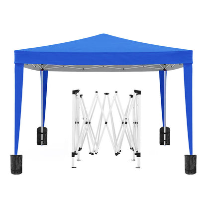 10'X10' Folding Canopy With 4 Removable Sidewalls Outdoor Event Shelter UPF 50+ Gazebo Portable Tents For Parties Beach Camping Wedding Ez Pop Up Canopy 4 Pieces Weight Bag + Carry Bag