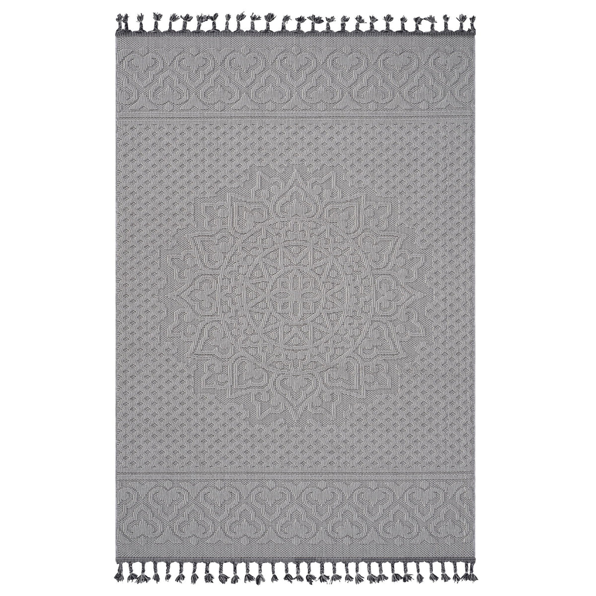 Guros - 8' X 10' Medallion Indoor / Outdoor Area Rug - White