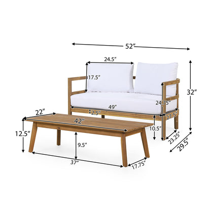 Outdoor Furniture With Coffee Table, Patio Conversation Set Deep Seating With Soft Cushion