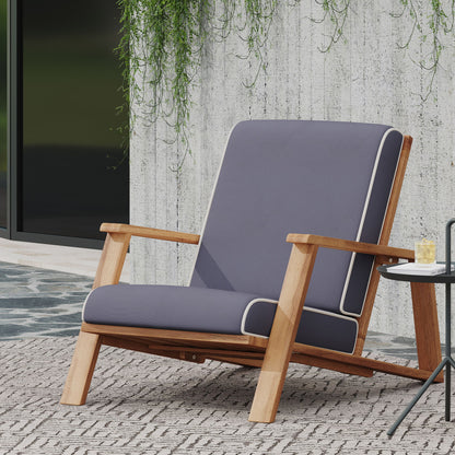 Outdoor Club Chair, Patio Lounge Chair With Removable Cushion