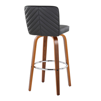 Henry - Contemporary Fixed Height Barstool With Swivel With Round Footrest (Set of 2)