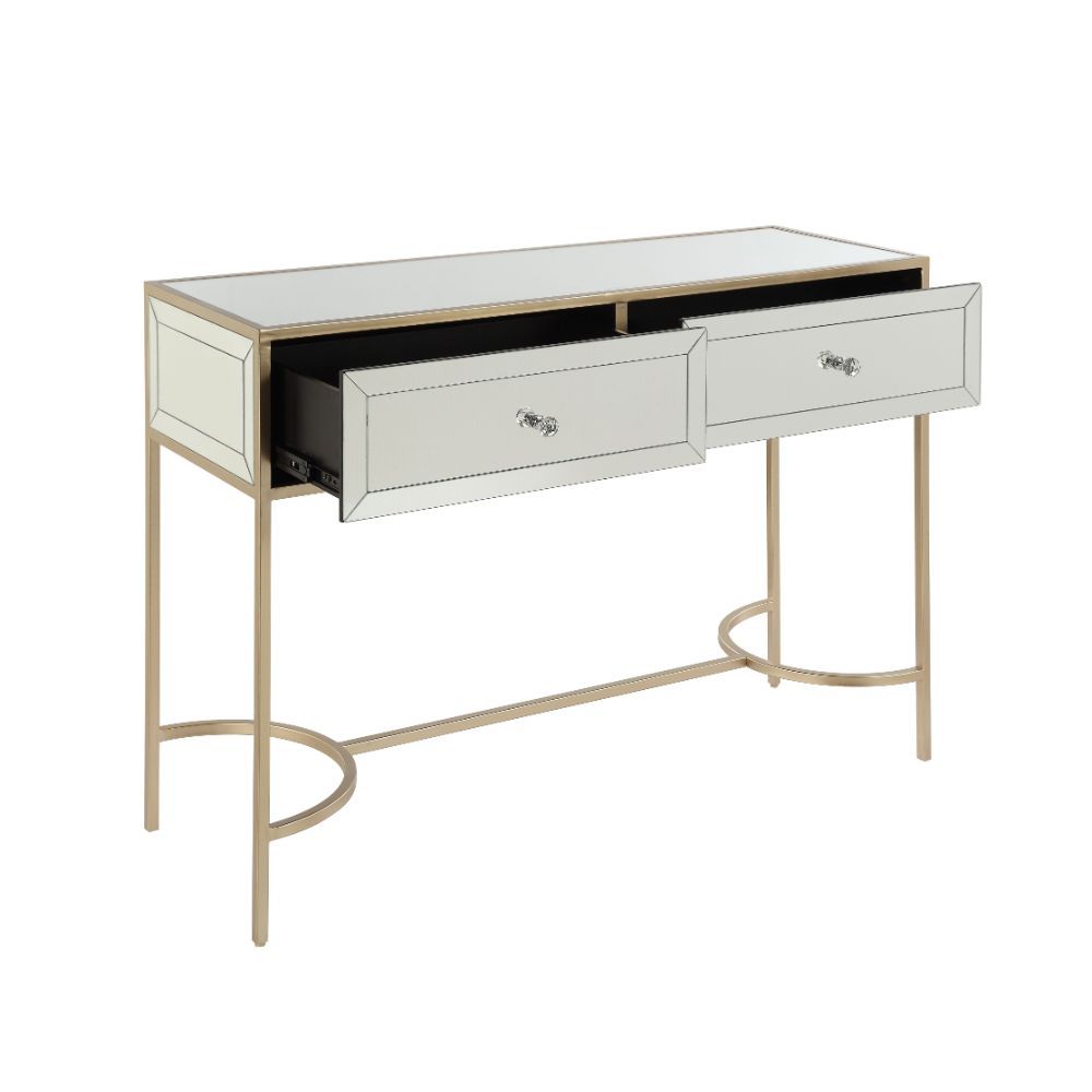 Wisteria - Accent Table - Mirrored & Rose Gold