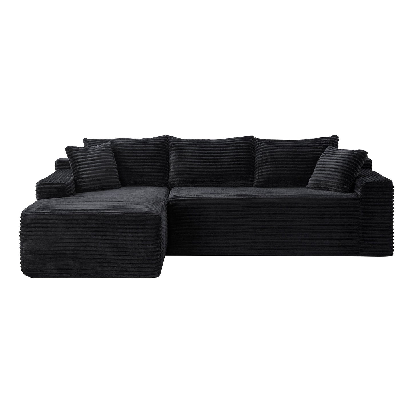 Cloud Modular Sectional Sofa Couch With L-Shape Chaise, Upholstered Couches For Living Room - Black