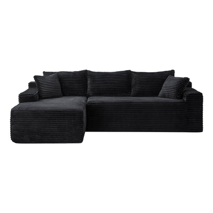 Cloud Modular Sectional Sofa Couch With L-Shape Chaise, Upholstered Couches For Living Room - Black