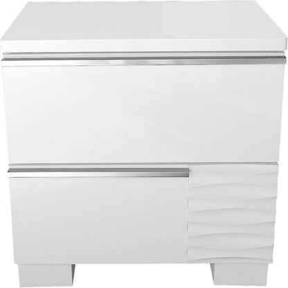 2 Drawer Nightstand, Bedside Table - White