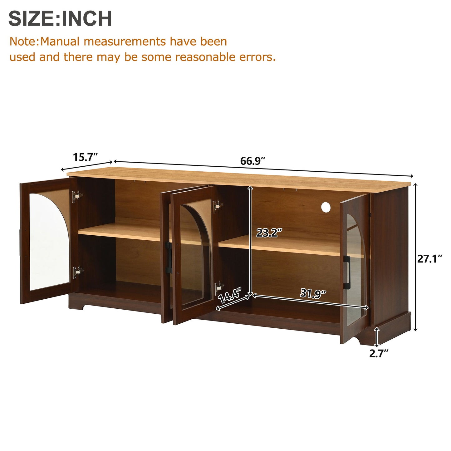 TV Stand With Semi Arched Doors