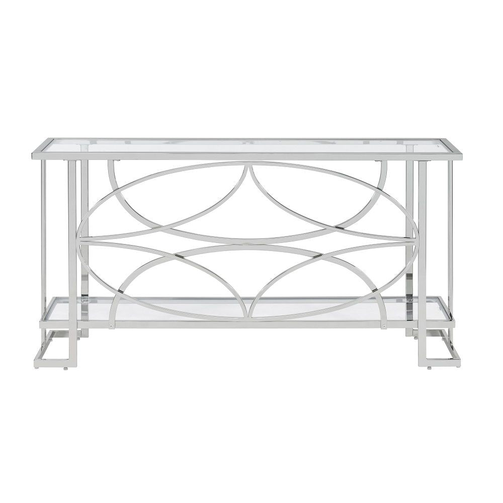 Kalan - Sofa Table - Glass & Silver