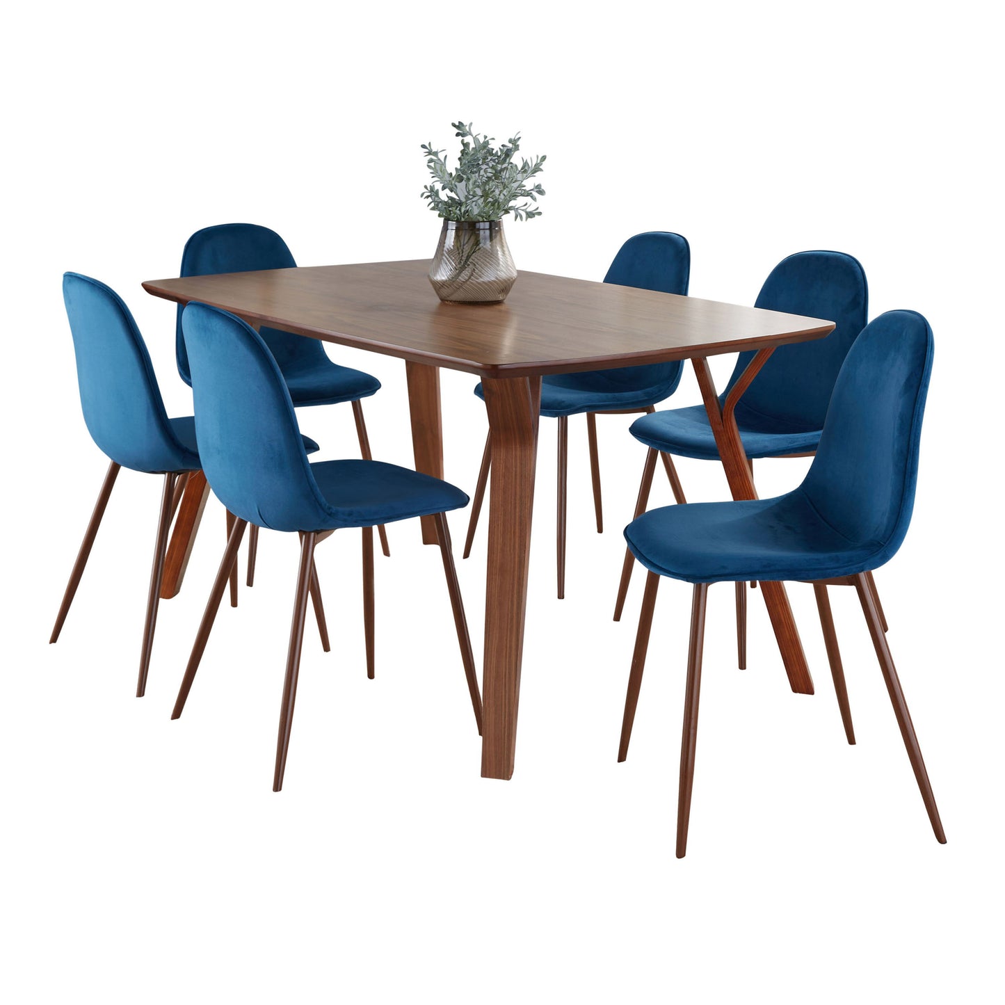 Folia Pebble - 7 Piece Dining Set Mid Century Modern