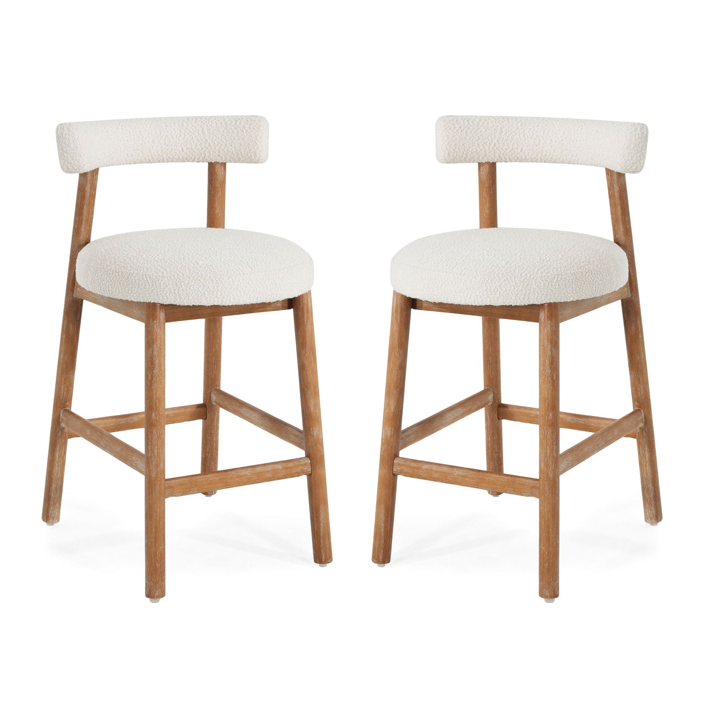 Counter Stool For Kitchen, Dining & Cafe (Set of 2) - Natural / Beige