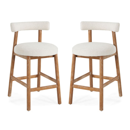 Counter Stool For Kitchen, Dining & Cafe (Set of 2) - Natural / Beige
