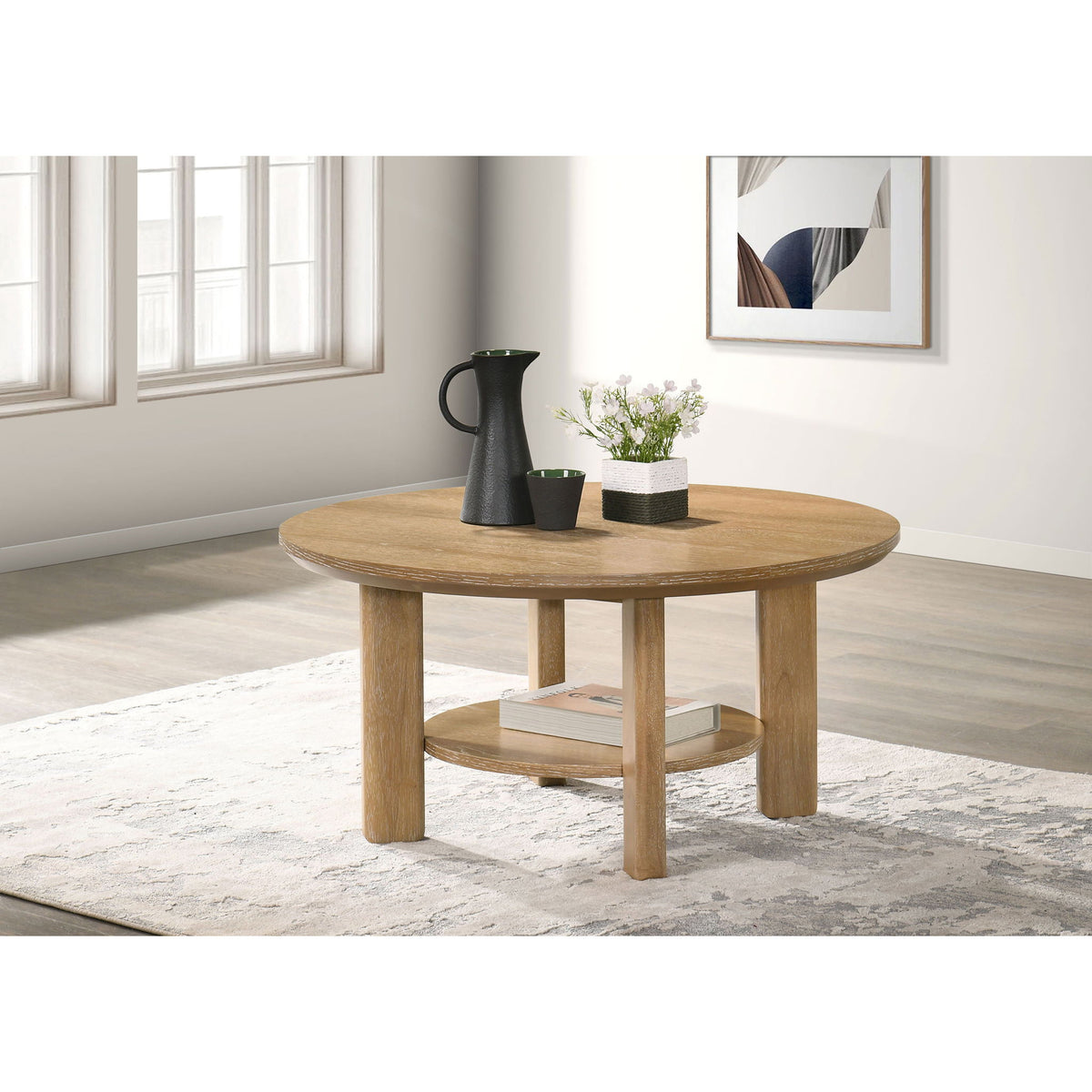 Crispin - Round Table With Lower Shelf
