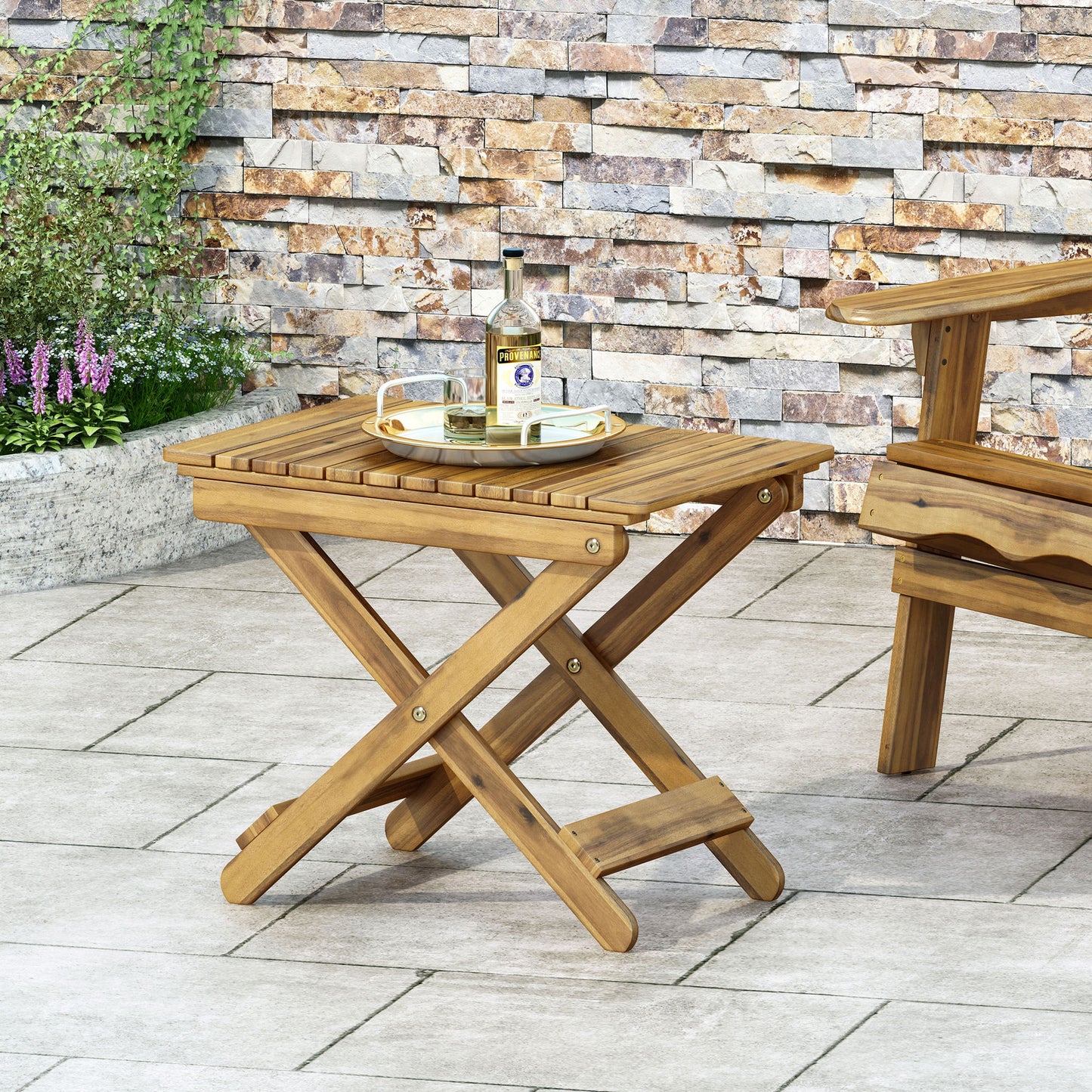 Outdoor Folding Wooden Side Table