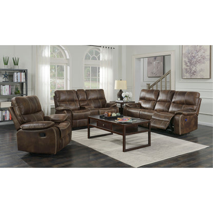 Power Reclining Loveseat - Brown - Fabric