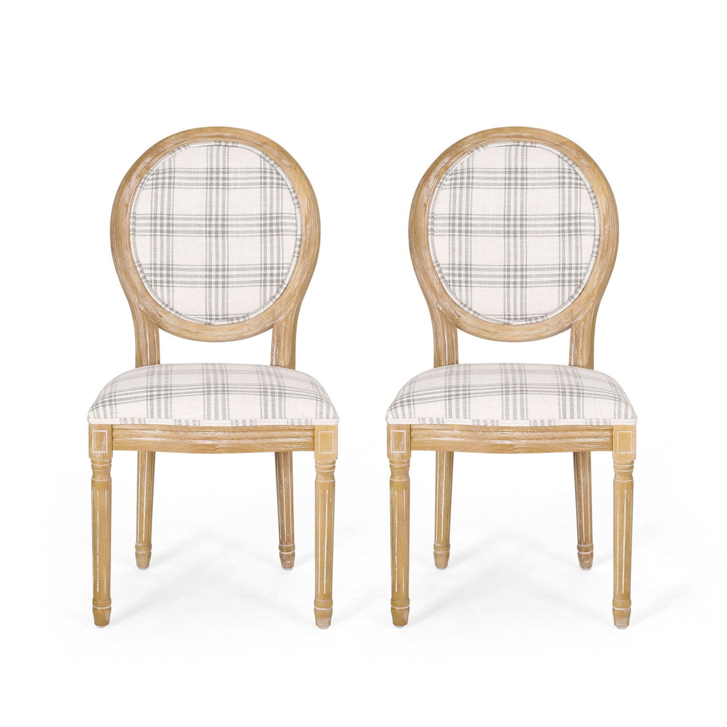 French Country Inspired Dining Chair With Iconic Round Backrest