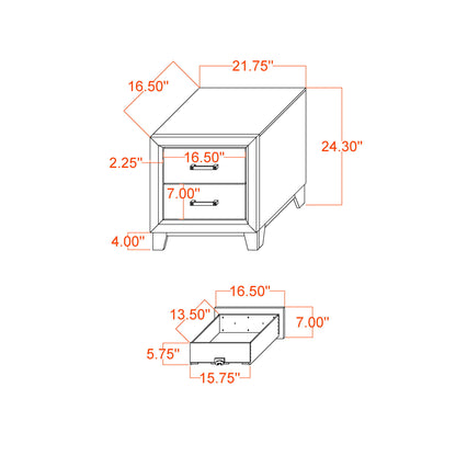 Soluto - Nightstand - Gray / Black