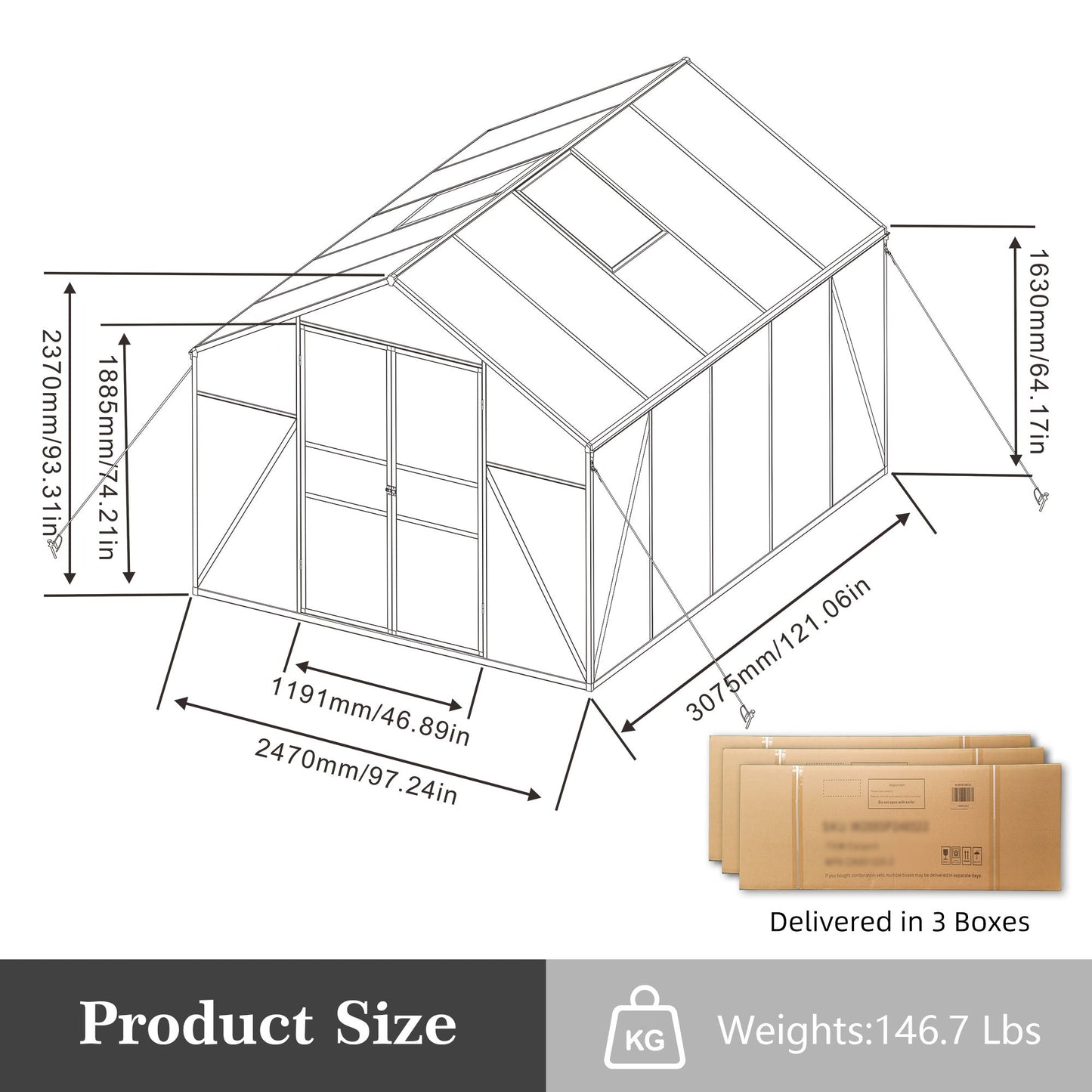 Gain Height Windproof house All Season Outdoor Garden Shelter