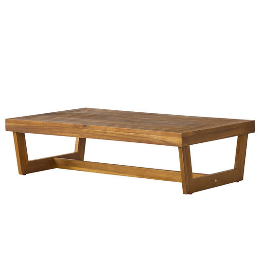 Outdoor Coffee Table With Slat Paneling - Teak