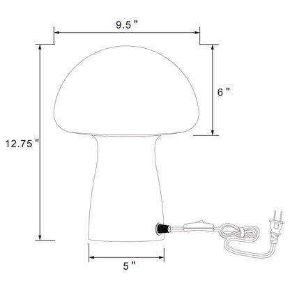 Jonah - Mushroom Shaped Glass Table Lamp - White