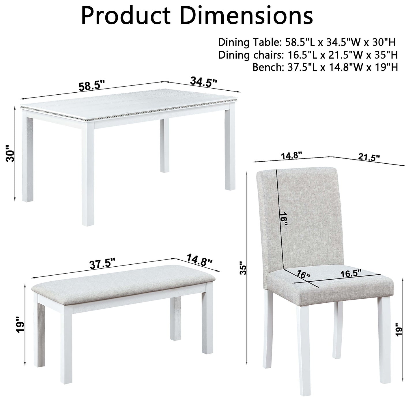 Dining Table Set With Crystal Decoration And Upholstered Chairs