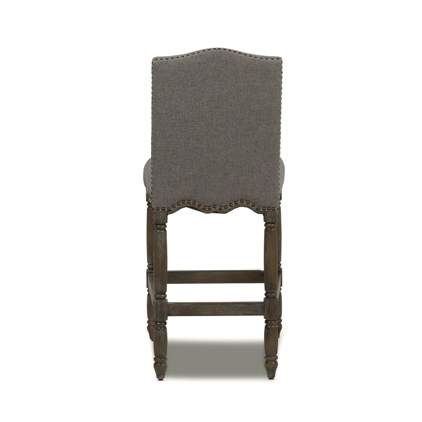 Odette - Farmhouse Upholstered Counter Height Bar Stool - Heathered Gray