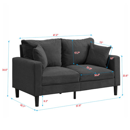 Modern Upholstered Loveseat Sofa, High Resilience
