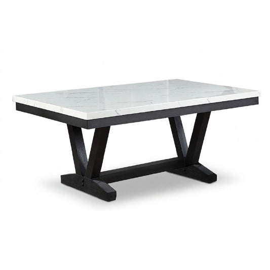 Dining Table With V - Legs Rectangular Furniture - Antique Black
