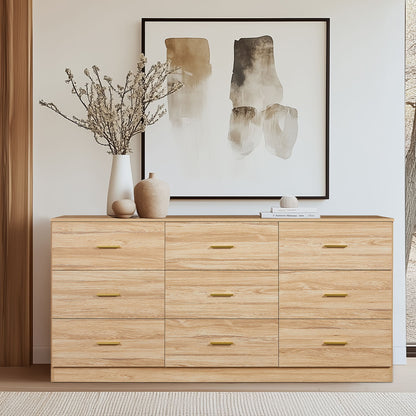 Modern Drawer Dresser For Bedroom, Ample Storage Wide Chest Of Drawers