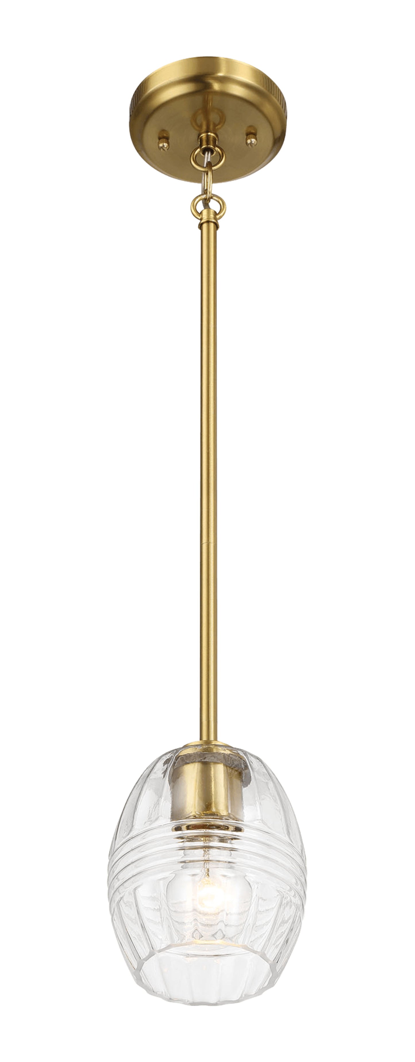 Vista - Single Pendant Chain Hanging Light - Clear / Gold