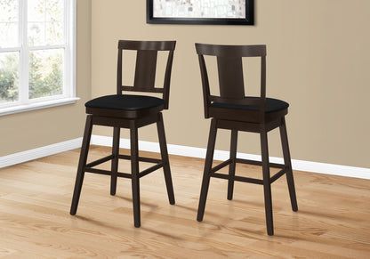 Swivel Bar Stool With Bar Height Leather Look (Set of 2)