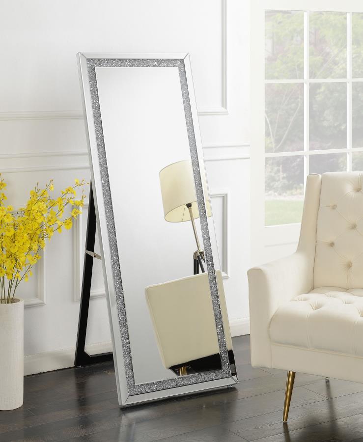 Seraphina - Acrylic Framed Standing Mirror - Silver